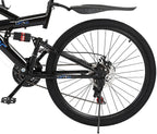 Mountain Bike for Adult/Mens/Womens, 26 Inch 21 Speed All-Terrain Bicycle, High Carbon Steel Frame, Disc Brake, Full Suspension