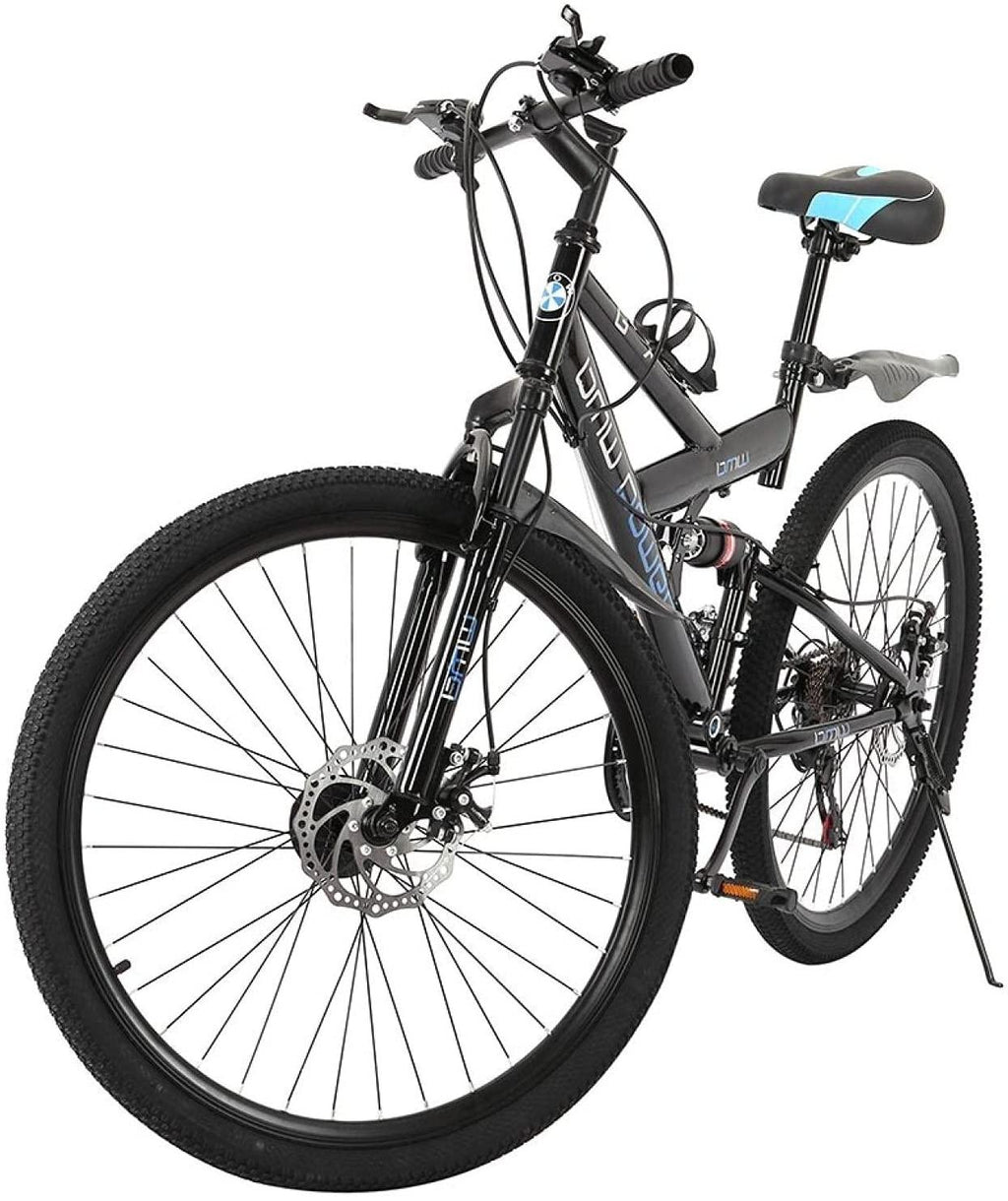 Mountain Bike for Adult/Mens/Womens, 26 Inch 21 Speed All-Terrain Bicycle, High Carbon Steel Frame, Disc Brake, Full Suspension