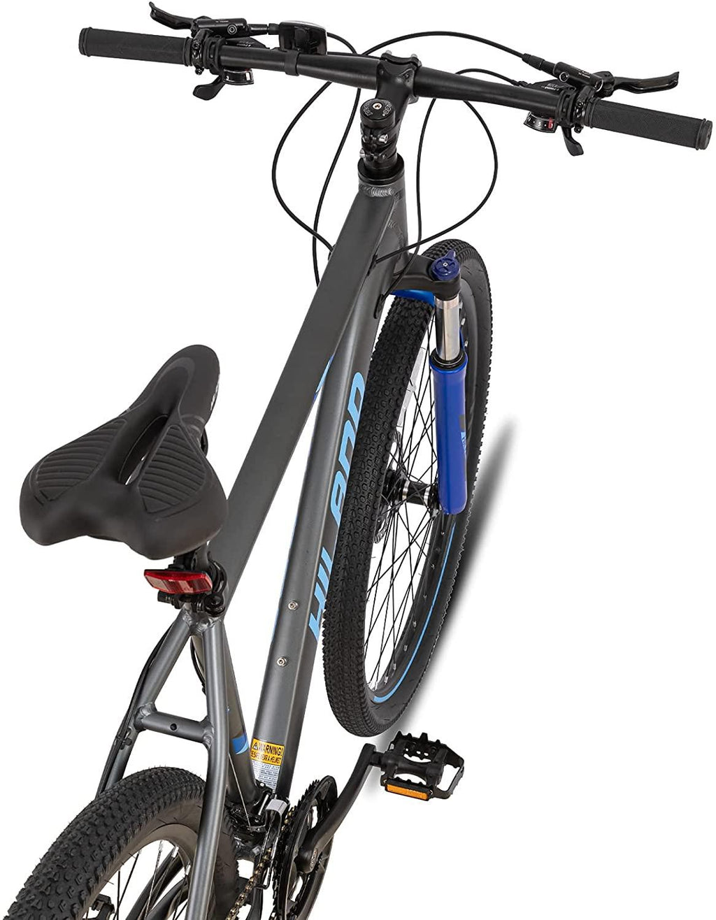 Hiland 27.5 Inch Mountain Bike 27-Speed MTB Bicycle for Man with 19.5 Inch Frame Lock-Out Suspension Fork Hydraulic Disc-Brake Urban Commuter City Bicycle Grey