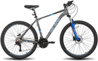Hiland 27.5 Inch Mountain Bike 27-Speed MTB Bicycle for Man with 19.5 Inch Frame Lock-Out Suspension Fork Hydraulic Disc-Brake Urban Commuter City Bicycle Grey