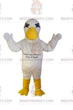 BIGGYMONKEYmascot costume of white gull with its large yellow beak