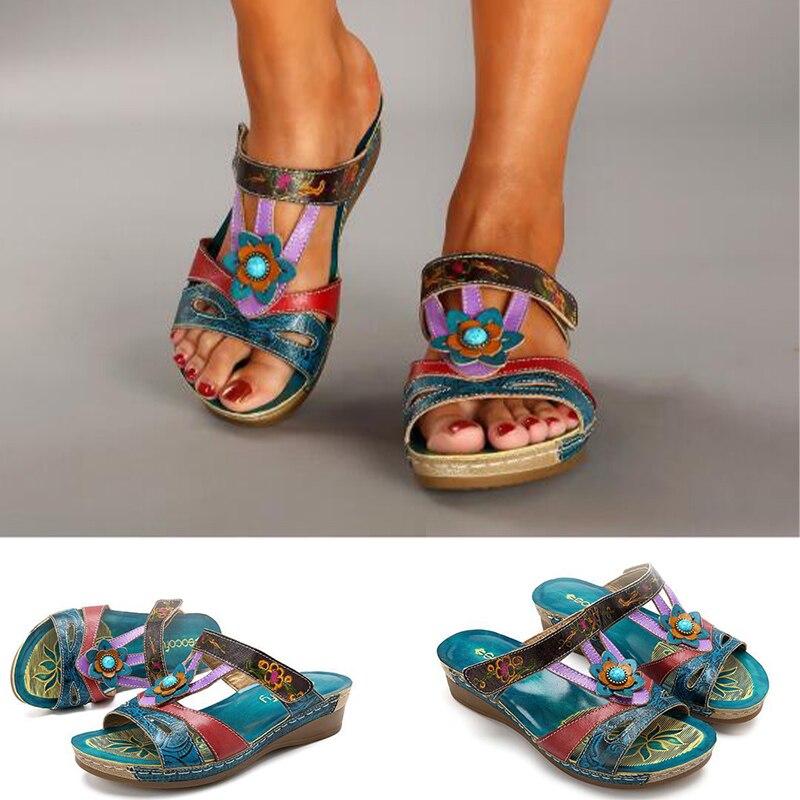 Women Flower Handmade Retro Bohemian Fashion Slipers