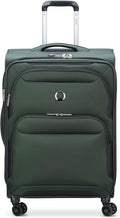 Sky Max 2.0 Softside Expandable Luggage with Spinner Wheels, Green, Checked-Medium, 24 Inch