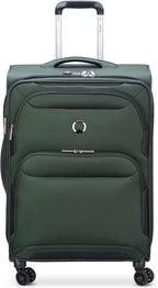 Sky Max 2.0 Softside Expandable Luggage with Spinner Wheels, Green, Checked-Medium, 24 Inch