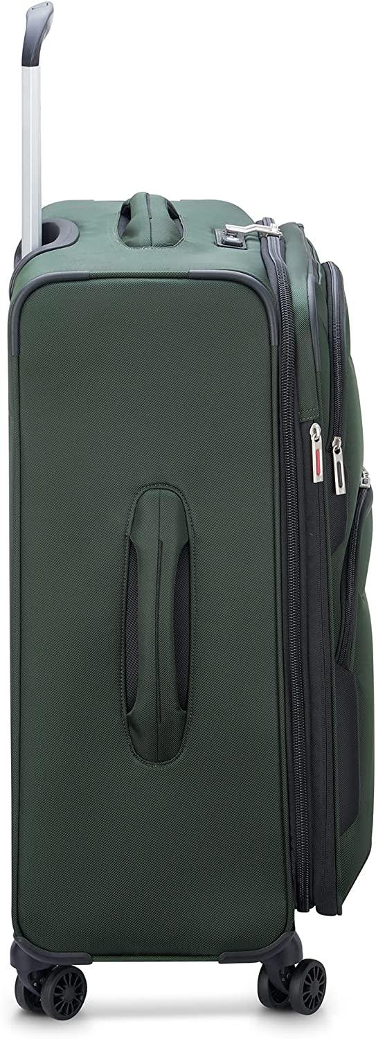 Sky Max 2.0 Softside Expandable Luggage with Spinner Wheels, Green, Checked-Medium, 24 Inch