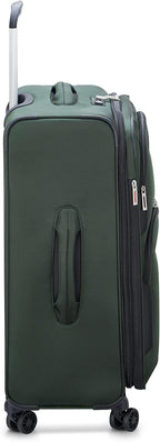 Sky Max 2.0 Softside Expandable Luggage with Spinner Wheels, Green, Checked-Medium, 24 Inch