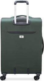 Sky Max 2.0 Softside Expandable Luggage with Spinner Wheels, Green, Checked-Medium, 24 Inch