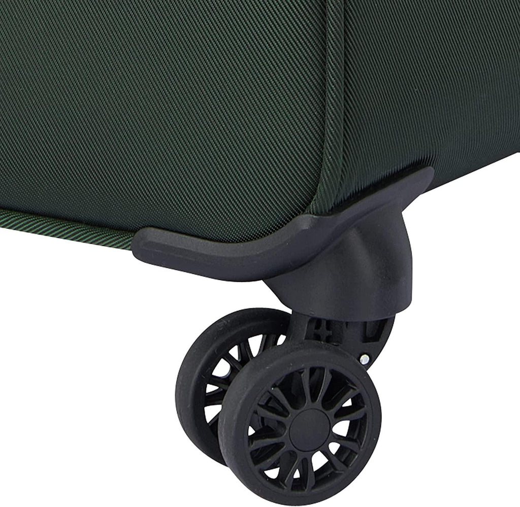 Sky Max 2.0 Softside Expandable Luggage with Spinner Wheels, Green, Checked-Medium, 24 Inch