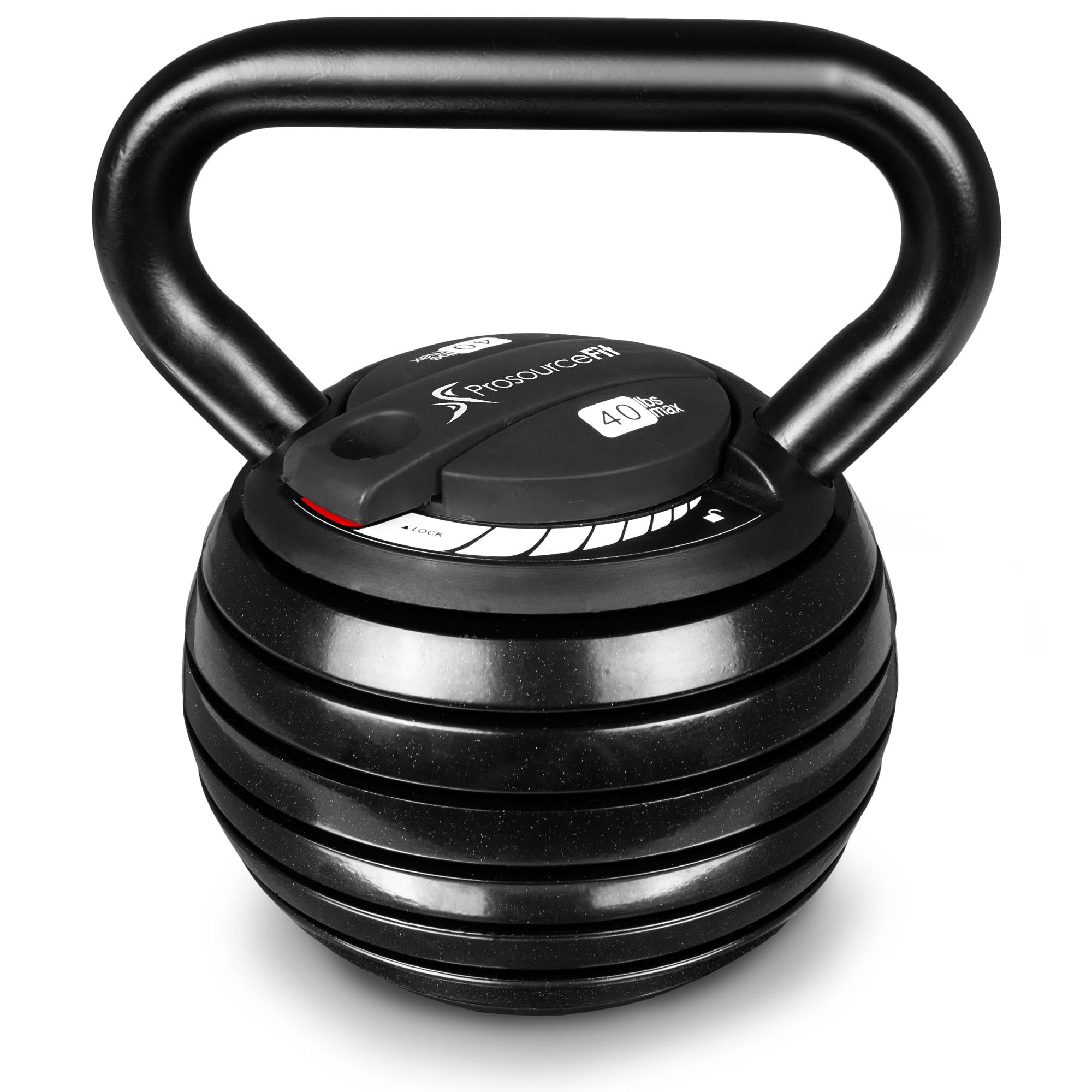 Prosourcefit Adjustable 40 lb. Cast Iron Kettlebell Weight Set for Home Gym Strength Training