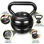 Prosourcefit Adjustable 40 lb. Cast Iron Kettlebell Weight Set for Home Gym Strength Training