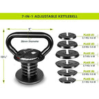 Prosourcefit Adjustable 40 lb. Cast Iron Kettlebell Weight Set for Home Gym Strength Training