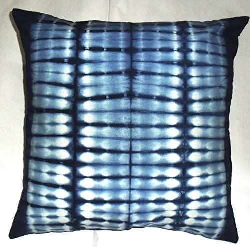 Indigo Colour Block Printing, Decorative Cotton Throw, Shibori Sofa Pillow Cases, Tie Dye Shibori Cushion Covers, Bohemian Pillow Shams Outdoor Cushion Cover 16x16 (50)