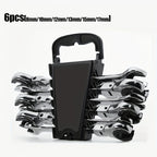 6pcs/set Tubing Ratchet Wrench Metric Tubing Wrench Set, Open Flexible Head 72 Teeth For Car Repair Oil Wrenches Hand Tools
