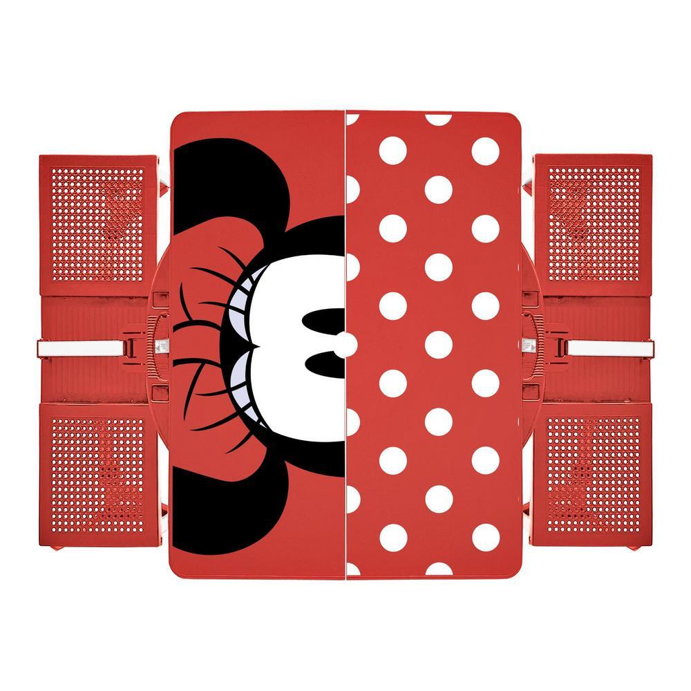 Minnie Mouse Red Picnic Table Sport Portable Folding Table with Seats