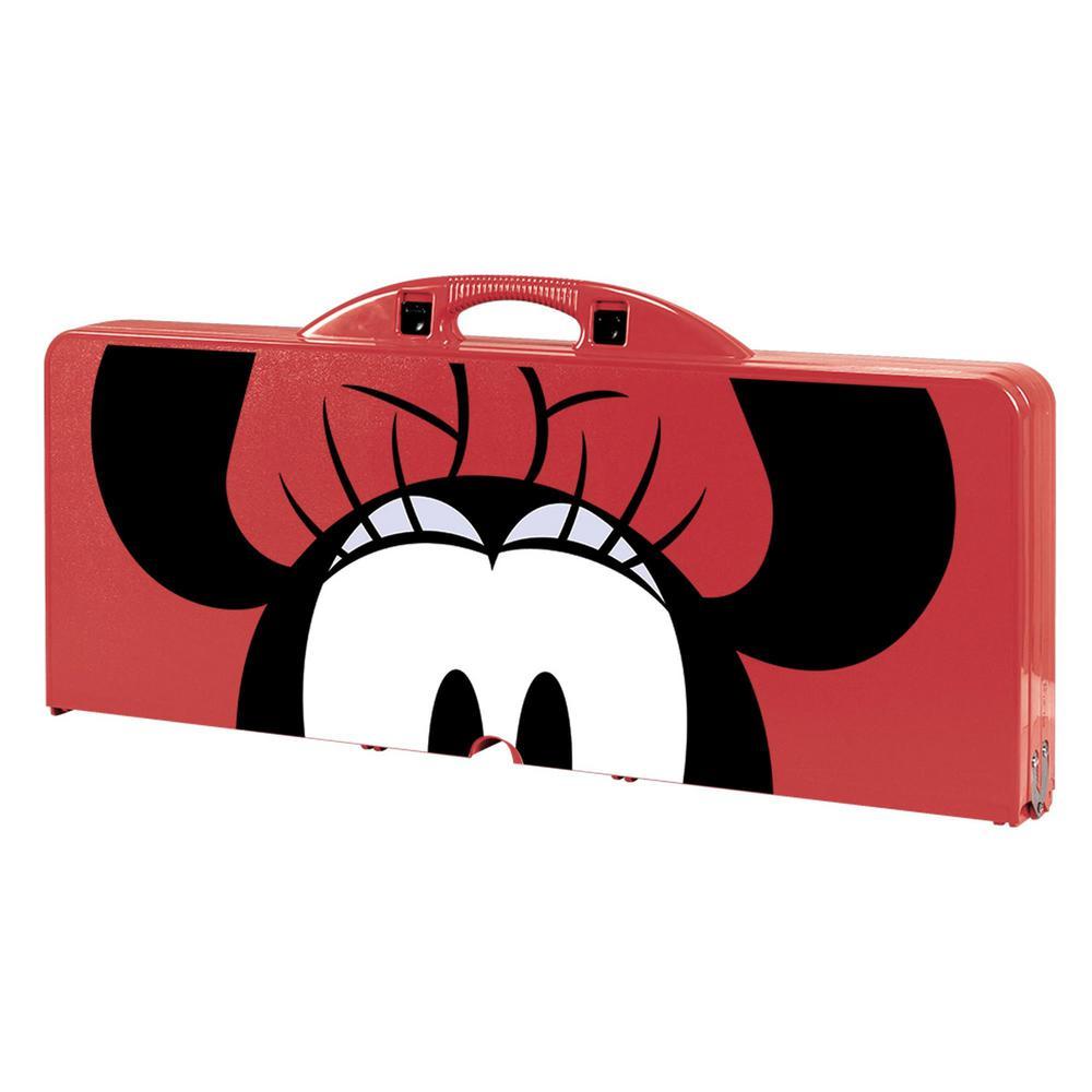 Minnie Mouse Red Picnic Table Sport Portable Folding Table with Seats