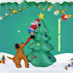 6 FT Christmas Inflatables Tree,Xmas Inflatable Tree Dog bites Santa Claus climbing tree, Christmas Decoration with Fan and Anchor Ropes, Animated for Yard Party Lawn, Indoor &amp; Outdoor