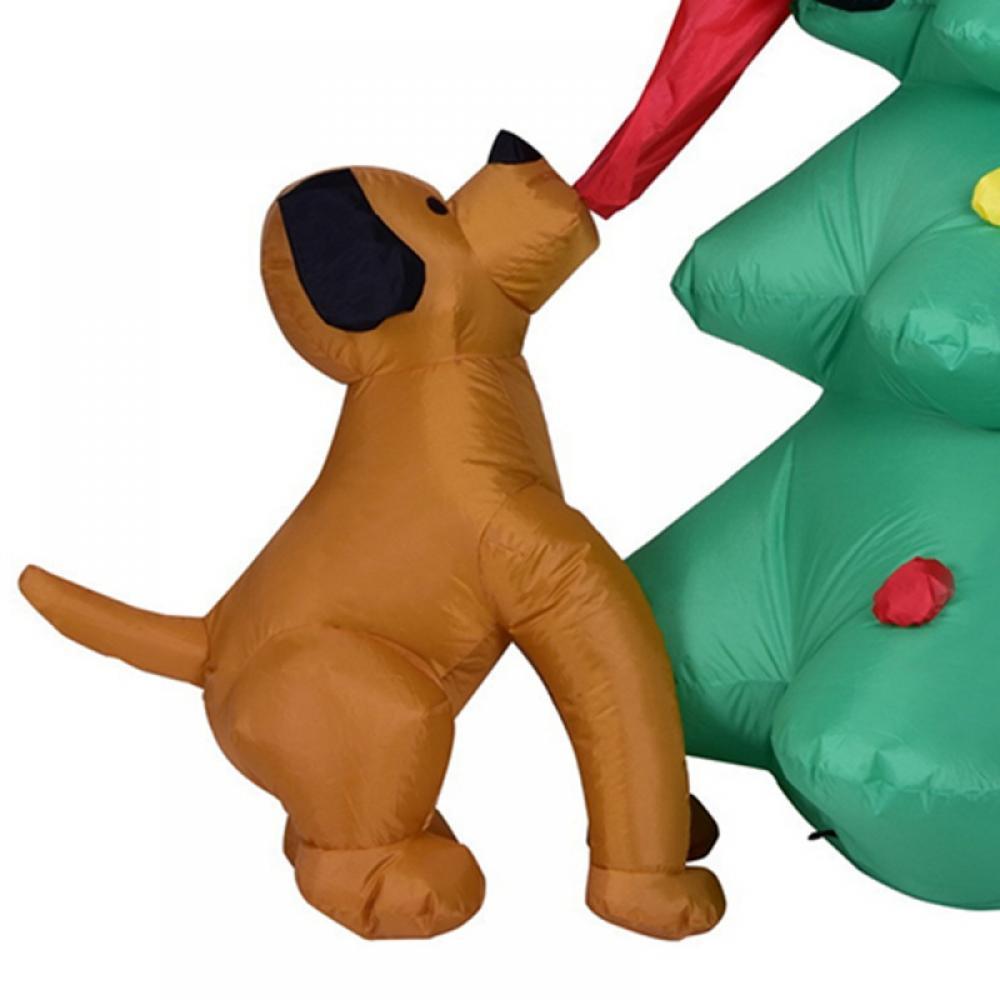 Inflatable Christmas Tree Decorations Inflatable Santa Being Chased Up The Tree,Christmas &amp; Xmas Yard Inflatables with LED Christmas Lights Wacky, Funny, Colorful, Festive Holiday Spirit