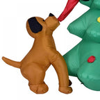 Inflatable Christmas Tree Decorations Inflatable Santa Being Chased Up The Tree,Christmas &amp; Xmas Yard Inflatables with LED Christmas Lights Wacky, Funny, Colorful, Festive Holiday Spirit