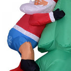 Inflatable Christmas Tree Decorations Inflatable Santa Being Chased Up The Tree,Christmas &amp; Xmas Yard Inflatables with LED Christmas Lights Wacky, Funny, Colorful, Festive Holiday Spirit