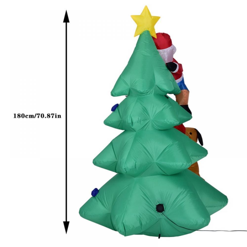 6 FT Christmas Inflatables Tree,Xmas Inflatable Tree Dog bites Santa Claus climbing tree, Christmas Decoration with Fan and Anchor Ropes, Animated for Yard Party Lawn, Indoor &amp; Outdoor