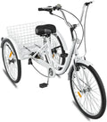 Adult Tricycle 1/7 Speed 3-Wheel for Shopping W/Installation Tools