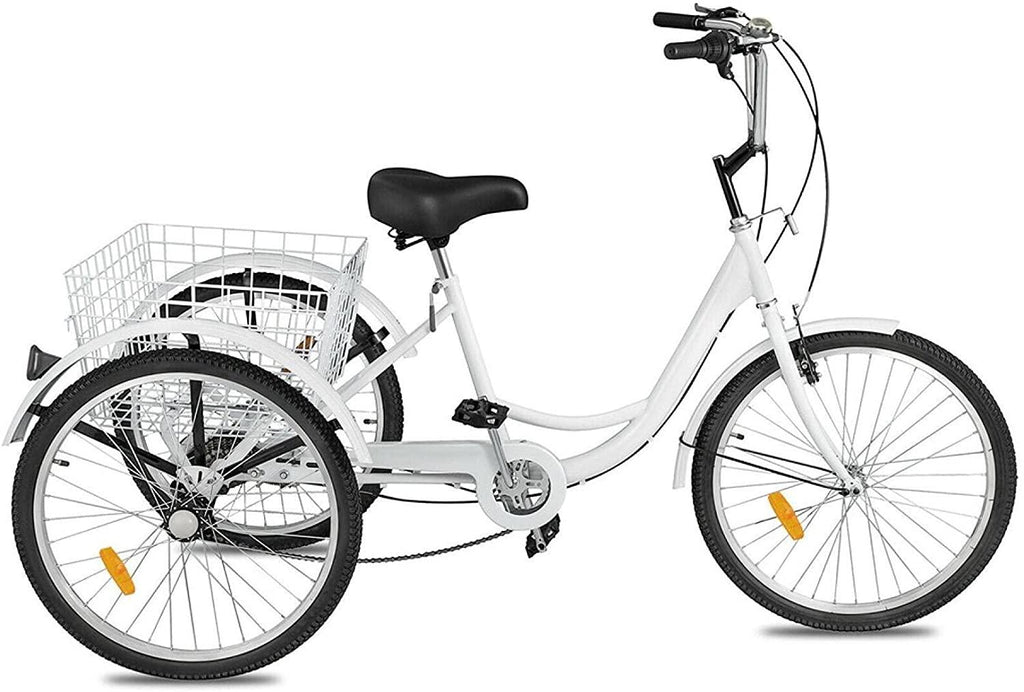 Adult Tricycle 1/7 Speed 3-Wheel for Shopping W/Installation Tools