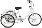 Adult Tricycle 1/7 Speed 3-Wheel for Shopping W/Installation Tools