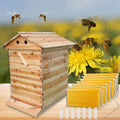 flow hive beehive kit,wooden beekeeping house beehive boxes with 7 pcs auto bee hive frame for beginning professional beekeepers