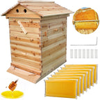 flow hive beehive kit,wooden beekeeping house beehive boxes with 7 pcs auto bee hive frame for beginning professional beekeepers