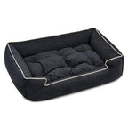Jax and Bones Standard Printed Plush Velour Sper Bed, Medium, Herringbone Horizon