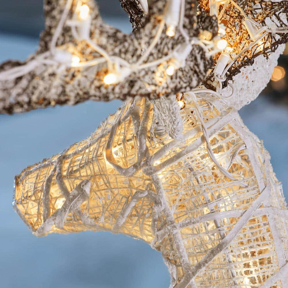 Set Of 3 Warm White LED Deer Family Holiday Yard Decoration