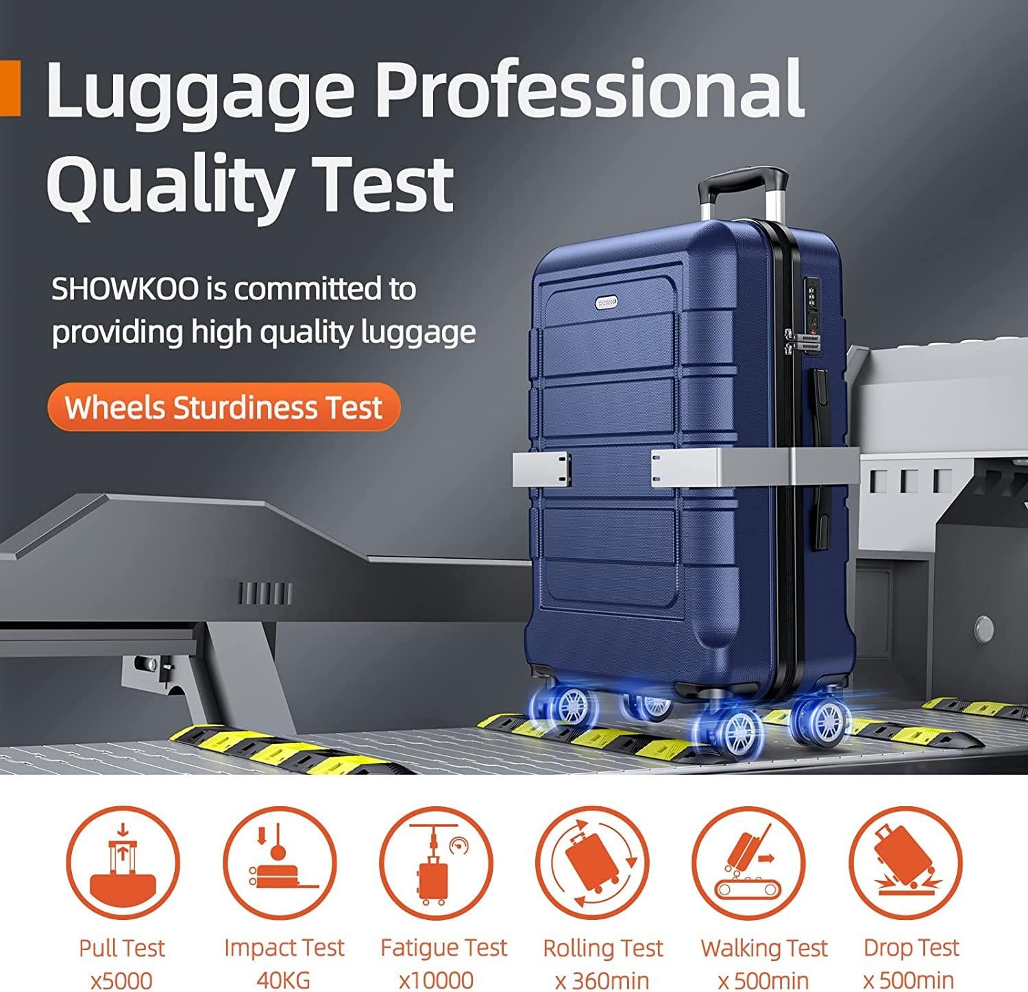 Luggage Sets Expandable PC+ABS Durable Suitcase Double Wheels TSA Lock Blue