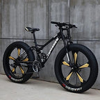CHICAI High Carbon 26 Inch Adult Mountain Bike Mountain Cross-Country Steel Bike, 21/24/27/30 Speed Bike Full Suspension Mountain Bike Gear Double Disc Brake Mountain Bike (Size : 30-Speed)