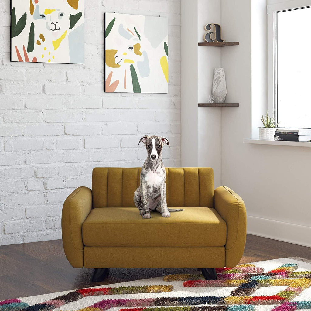 Novogratz 6251319N Brittany, Small/Medium Size Pet Bed,Mustard Yellow Sofas