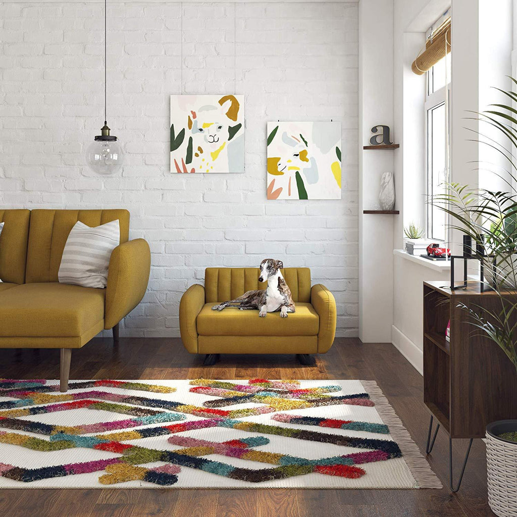 Novogratz 6251319N Brittany, Small/Medium Size Pet Bed,Mustard Yellow Sofas