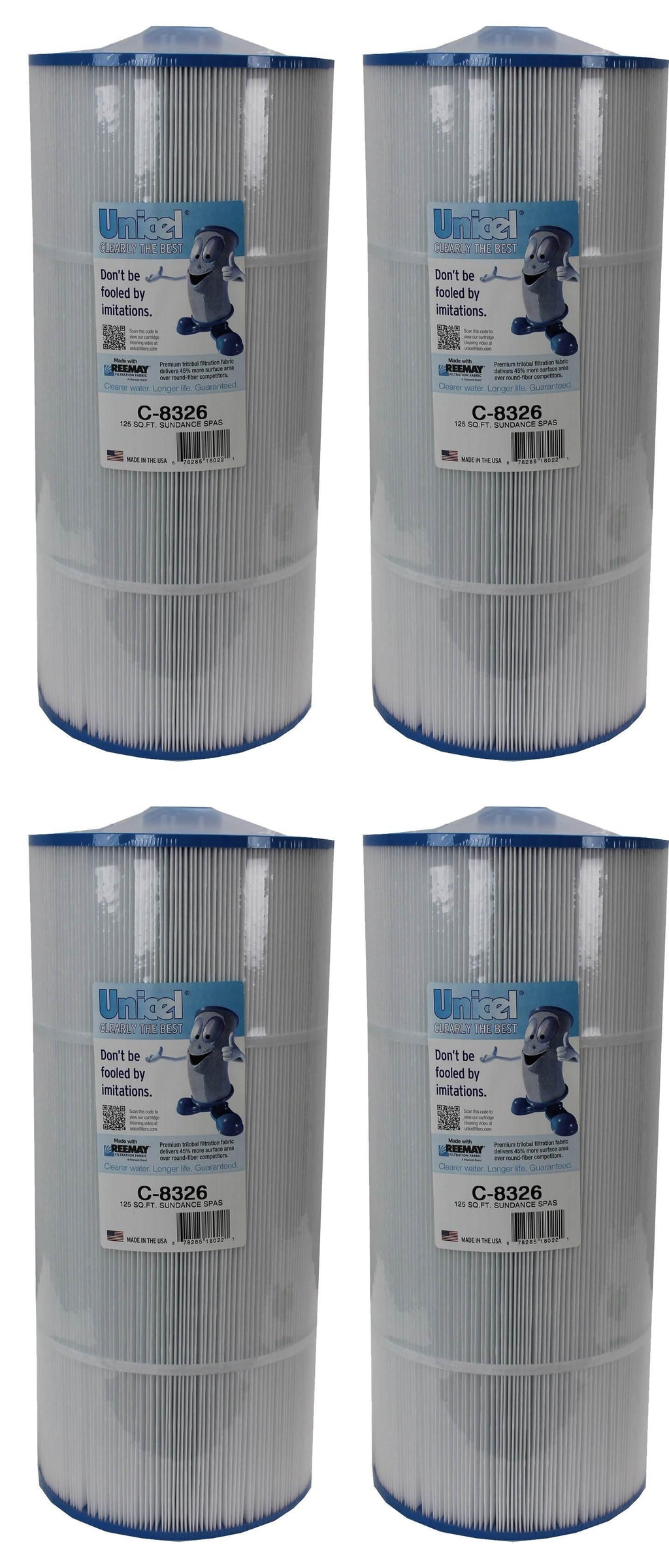 4) new unicel c-8326 pool replacement cartridge filter 125 sq ft sundance spas