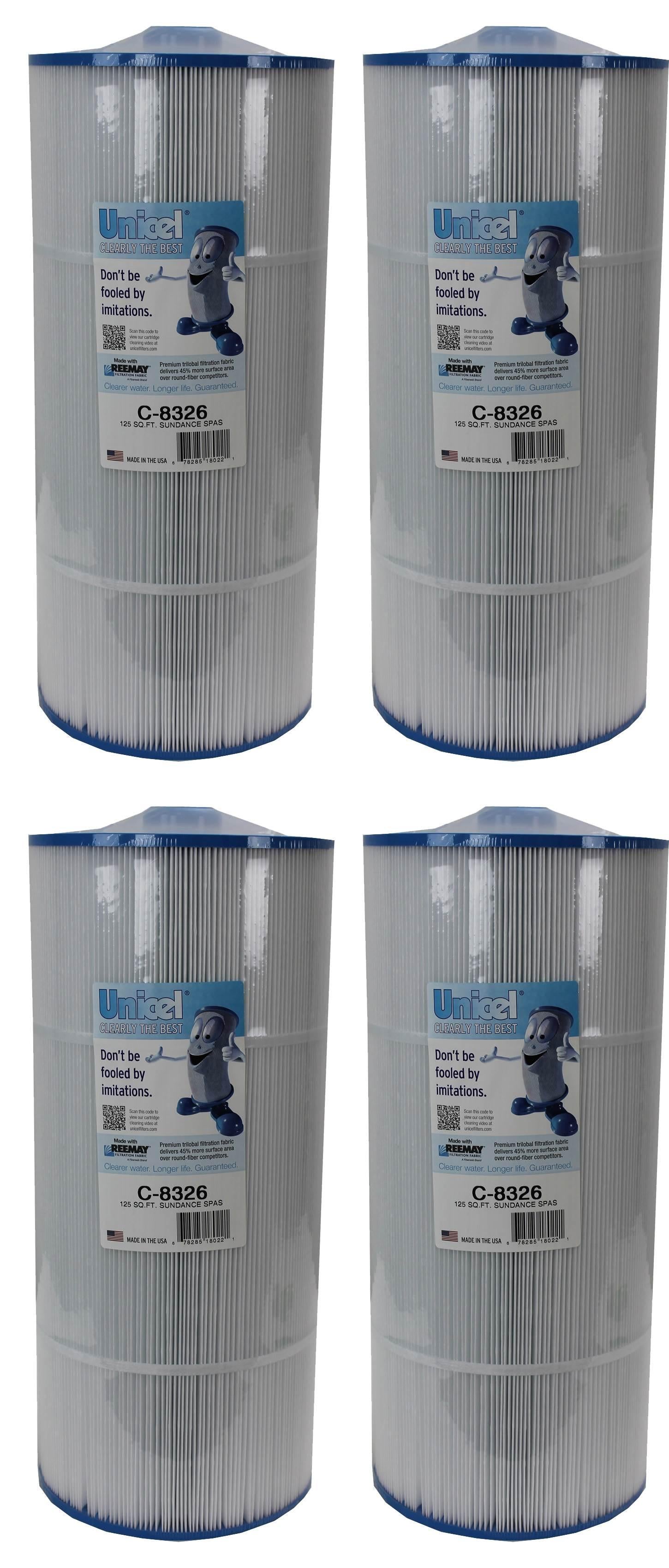 4) new unicel c-8326 pool replacement cartridge filter 125 sq ft sundance spas