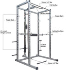 Lunsy Power Squat CaWith Lat Pull Down+low Row Attachment Power Rack For Household Exercise