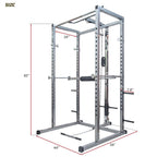 Lunsy Power Squat CaWith Lat Pull Down+low Row Attachment Power Rack For Household Exercise
