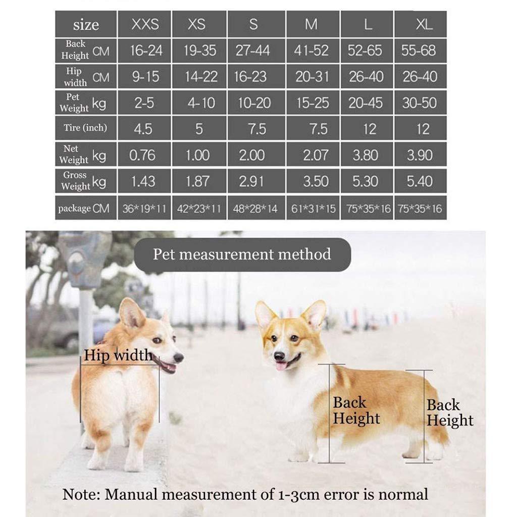Costrov Pet Hind Limb Wheelchair, Adjustable 4-Wheel Dog Wheel, Disabled Dog Assisted Walk Car, Orthopedic Pet Mobility Assisted Treatment of Dog Arthritis and Hip Dysplasia