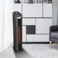 1500W Electric Space Heater with Remote Control, SEGMART 24" Portable Fast Heating Infrared Personal Heater, 2 Element Quartz Electric Fireplace Heater w/Adjustable Thermostat for Home Office, S8649
