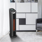 1500W Electric Space Heater with Remote Control, SEGMART 24" Portable Fast Heating Infrared Personal Heater, 2 Element Quartz Electric Fireplace Heater w/Adjustable Thermostat for Home Office, S8649