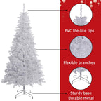 Christmas Tree,7.5 Feet Artificial Christmas Tree, with 1260 Branch Tips, 450  Led Lights and Metal Stand