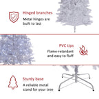 Christmas Tree,7.5 Feet Artificial Christmas Tree, with 1260 Branch Tips, 450  Led Lights and Metal Stand