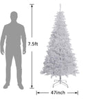 Christmas Tree,7.5 Feet Artificial Christmas Tree, with 1260 Branch Tips, 450  Led Lights and Metal Stand