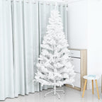 7.5ft Pre-Lit Hinged Full Fir Artificial Christmas Tree w/ 1,096 Branch Tips, 360 Led Lights, Foldable Metal Stand, Holiday Decoration
