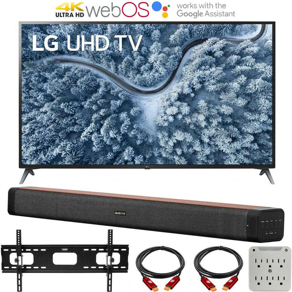 lg 70 inch led 4k uhd smart webos tv 2021 with deco home 60w soundbar bundle