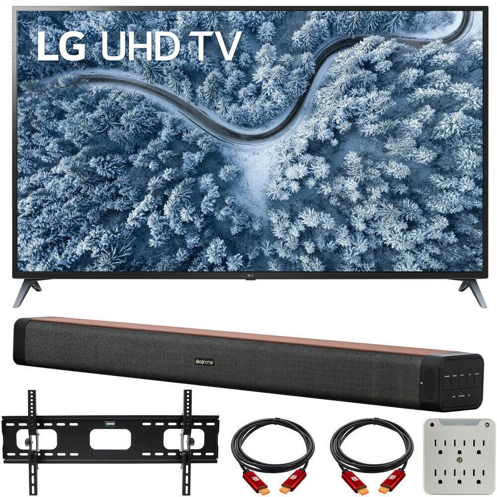 lg 70 inch led 4k uhd smart webos tv 2021 with deco home 60w soundbar bundle