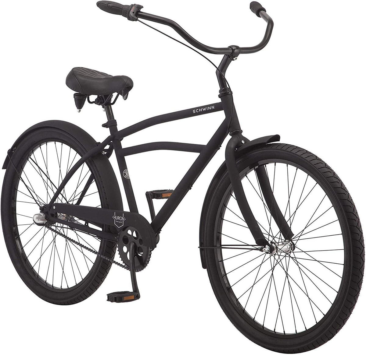 Schwinn Mikko &amp; Huron Adult Beach Cruiser Bike, Featuring Steel Step-Over or Step Through Frames, 1, 3, 7-Speed Drivetrains, Multiple Colors