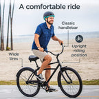Schwinn Mikko &amp; Huron Adult Beach Cruiser Bike, Featuring Steel Step-Over or Step Through Frames, 1, 3, 7-Speed Drivetrains, Multiple Colors